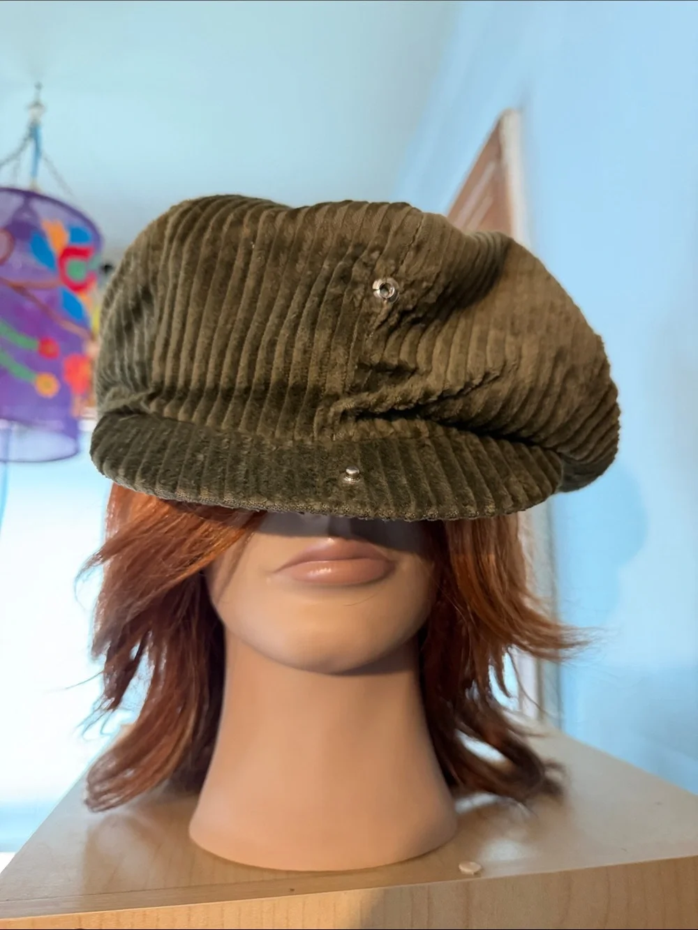 Corduroy Newsboy Hat in Olive Green - Men's Fashion Accessory by United Hatters
